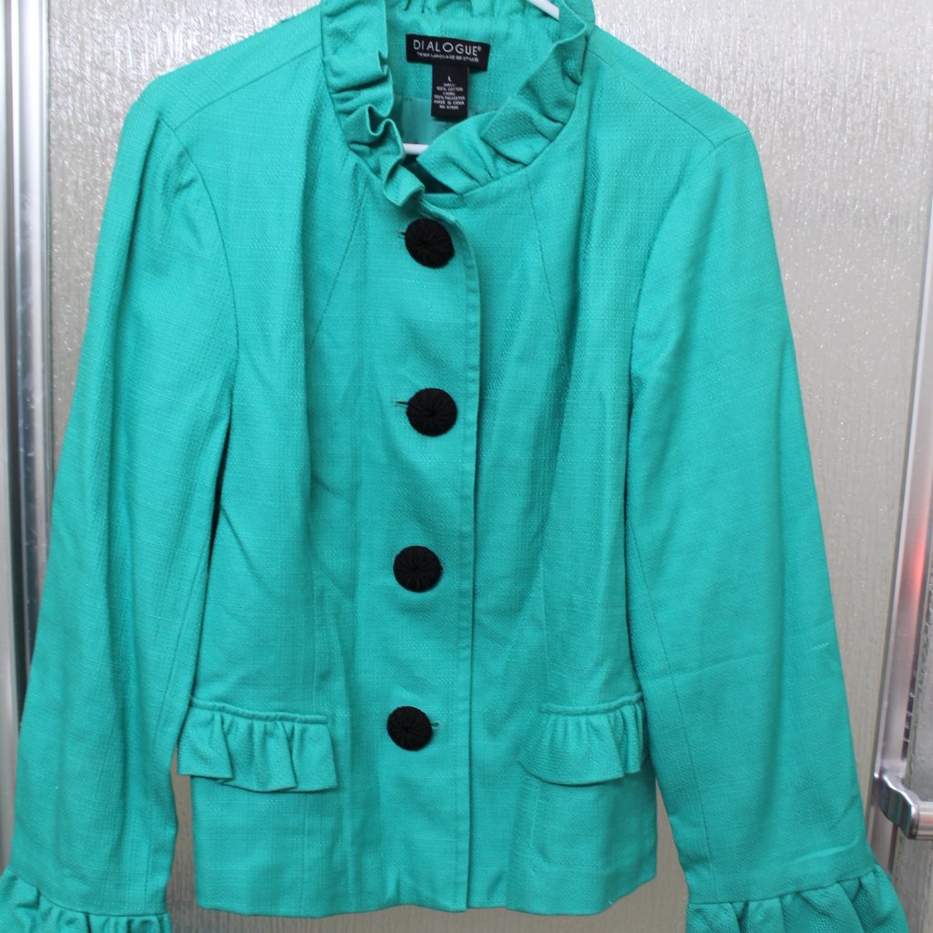 Dialogue Ruffle Button Front Jacket